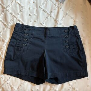 Women's Navy Button-Detail Shorts